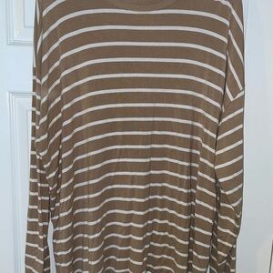 GAP Tan and White Striped Top
